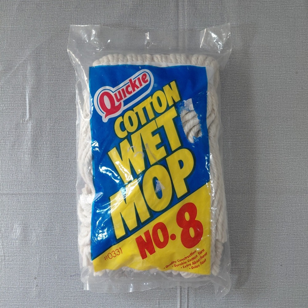 Quickie Cotton Wet Mop No 8 Refill Replacement Mop Head 0331 Extra Absorbent